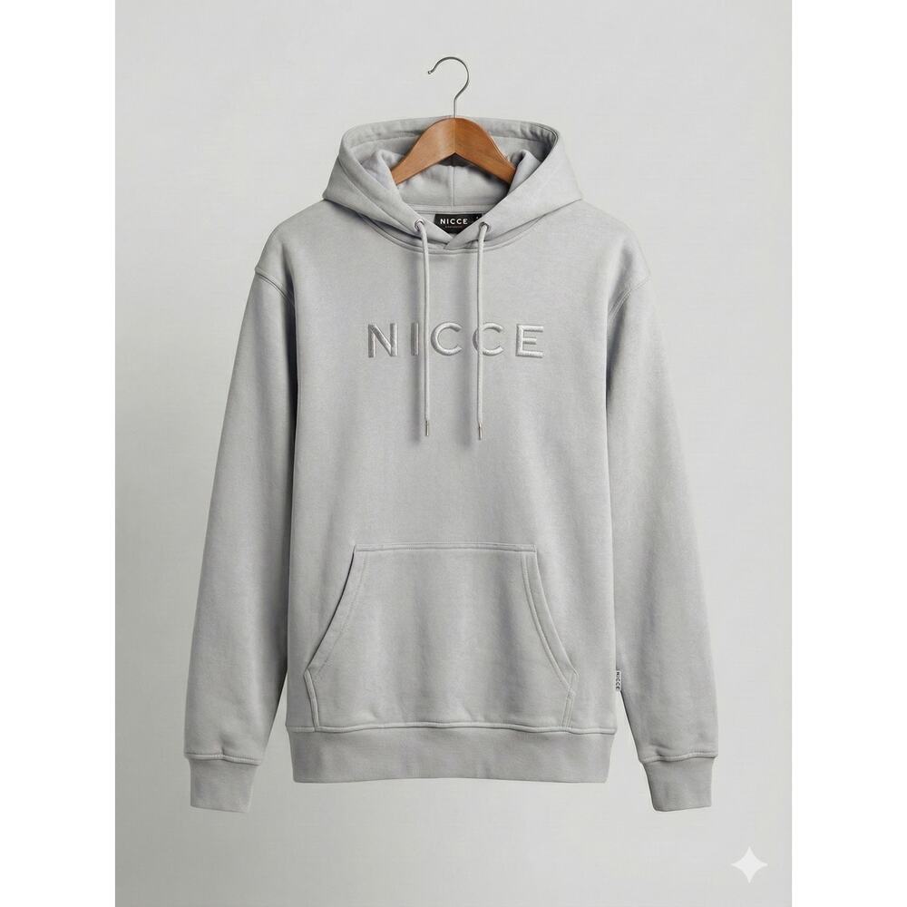 NICCE London Men's Mercury Hoodie - Stone Grey Marl - Embroidered Logo